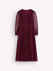 Boden Pleated Tulle Midi Dress - Imaginea 5 din 5