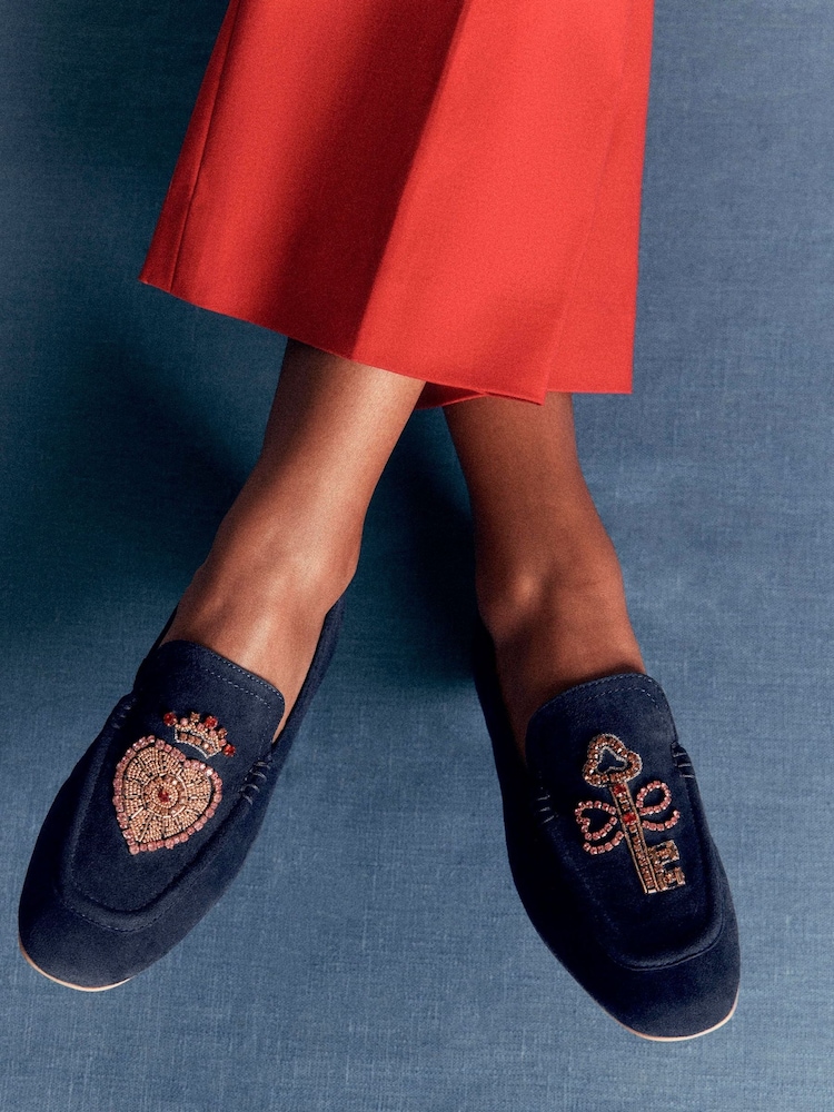Boden Blue Dinah Embellished Loafers - Image 1 of 5 Boden Blue Dinah Embellished Loafers - Image 1 of 5