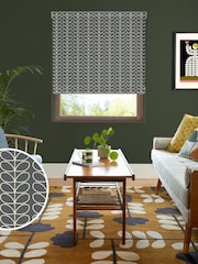 Orla Kiely Grey 100% Cotton Linear Stem Made To Measure Roman Blind - Image 1 of 5