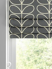 Orla Kiely Grey 100% Cotton Linear Stem Made To Measure Roman Blind - Image 2 of 5