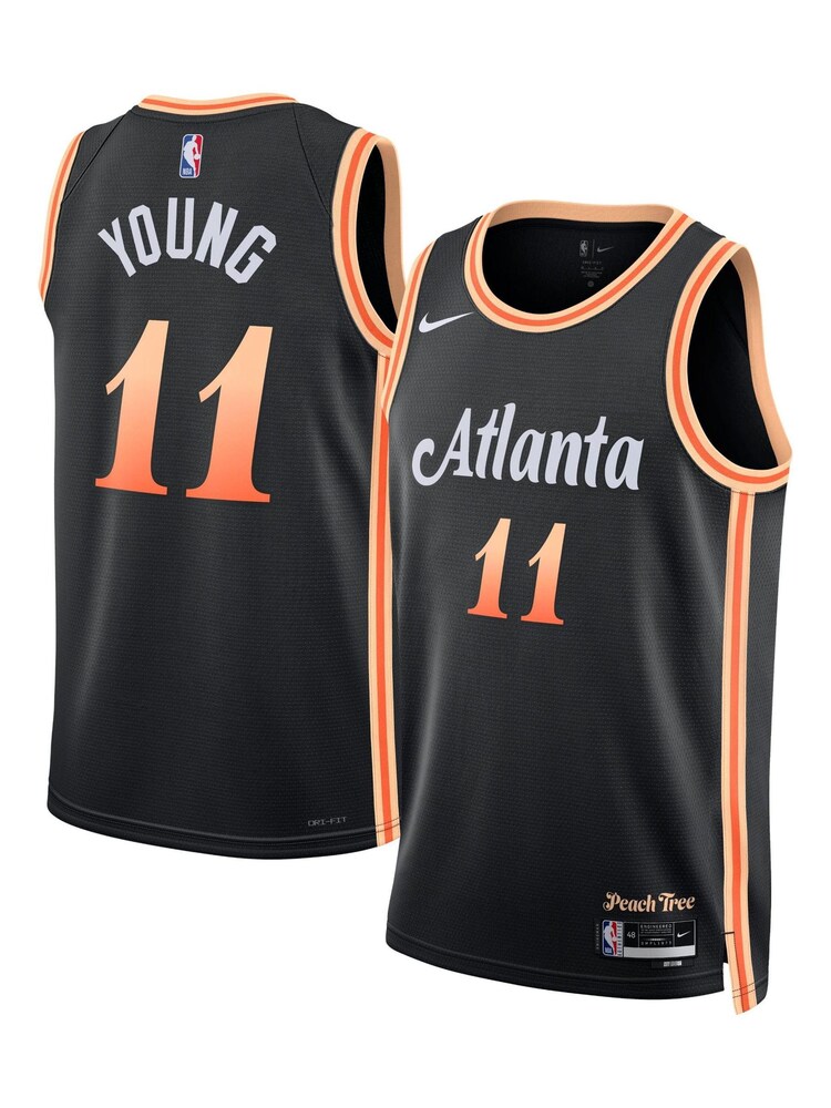 Nike Black Atlanta Hawks City Edition Swingman Jersey 22 - Trae Young Unisex - Image 1 of 3