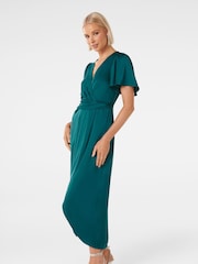 Forever New Green Forever New Estelle Flutter Sleeve Midi Dress - Image 3 of 4
