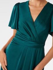 Forever New Green Forever New Estelle Flutter Sleeve Midi Dress - Image 4 of 4