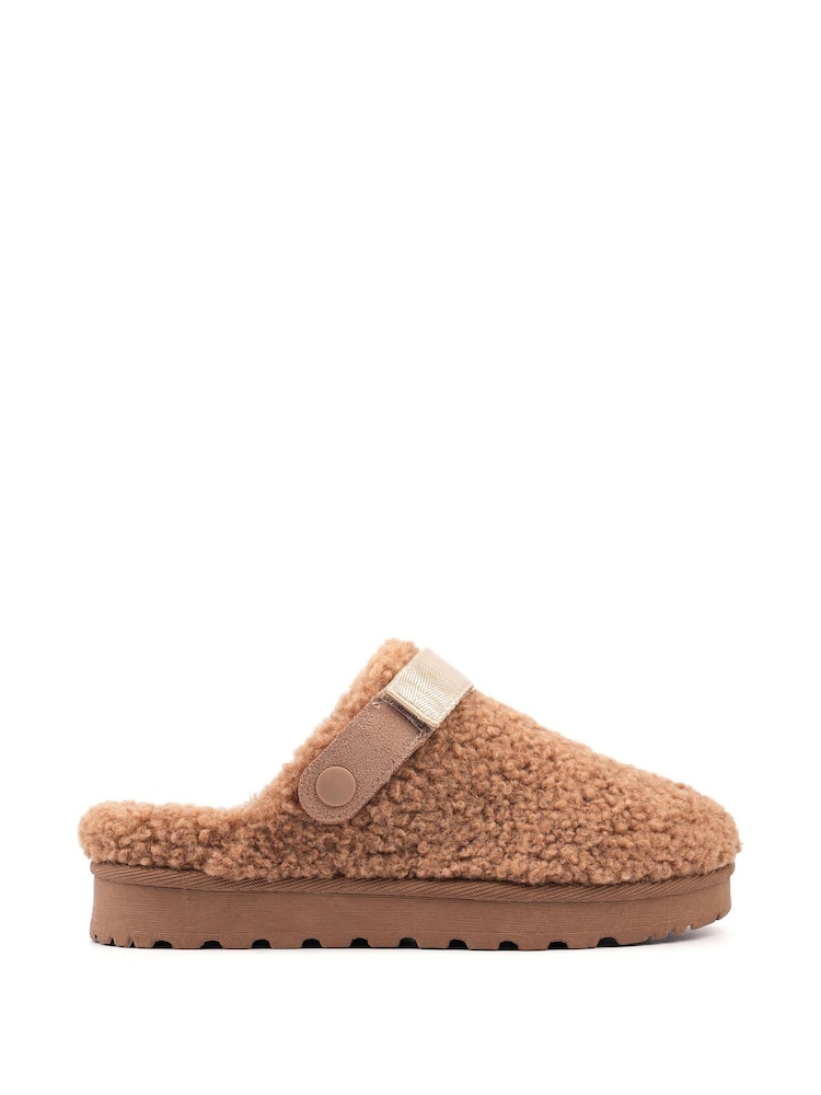 Lunar Natural Naples Mink Adjustable Strap Slippers - Image 2 of 4