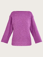 Lila - Monsoon Geknöpfte Strickjacke - Bild 4 von 4
