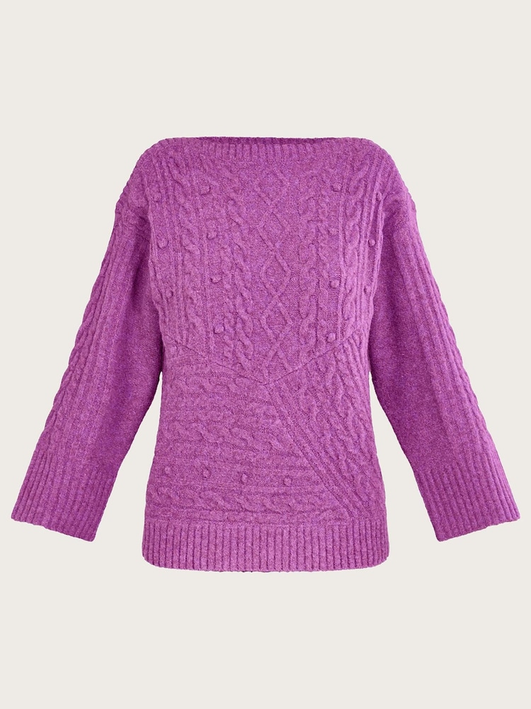 Lila - Monsoon Geknöpfte Strickjacke - Bild 4 von 4