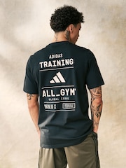 adidas Black All Gym Graphic T-Shirt - Image 1 of 6