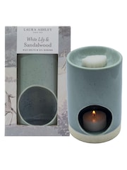 Laura Ashley Green Hartingdon White Lily & Sandalwood Wax Melt Burner - Image 3 of 5