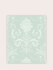 Laura Ashley Duck Egg Josette A4 Wallpaper Sample - Image 2 of 4