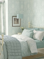 Laura Ashley Duck Egg Josette A4 Wallpaper Sample - Image 4 of 4