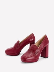 Boden Red Platform Heeled Loafers - Image 3 of 5