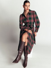 Boden Green Maeve Check Midi Shirt Dress - Image 1 of 5