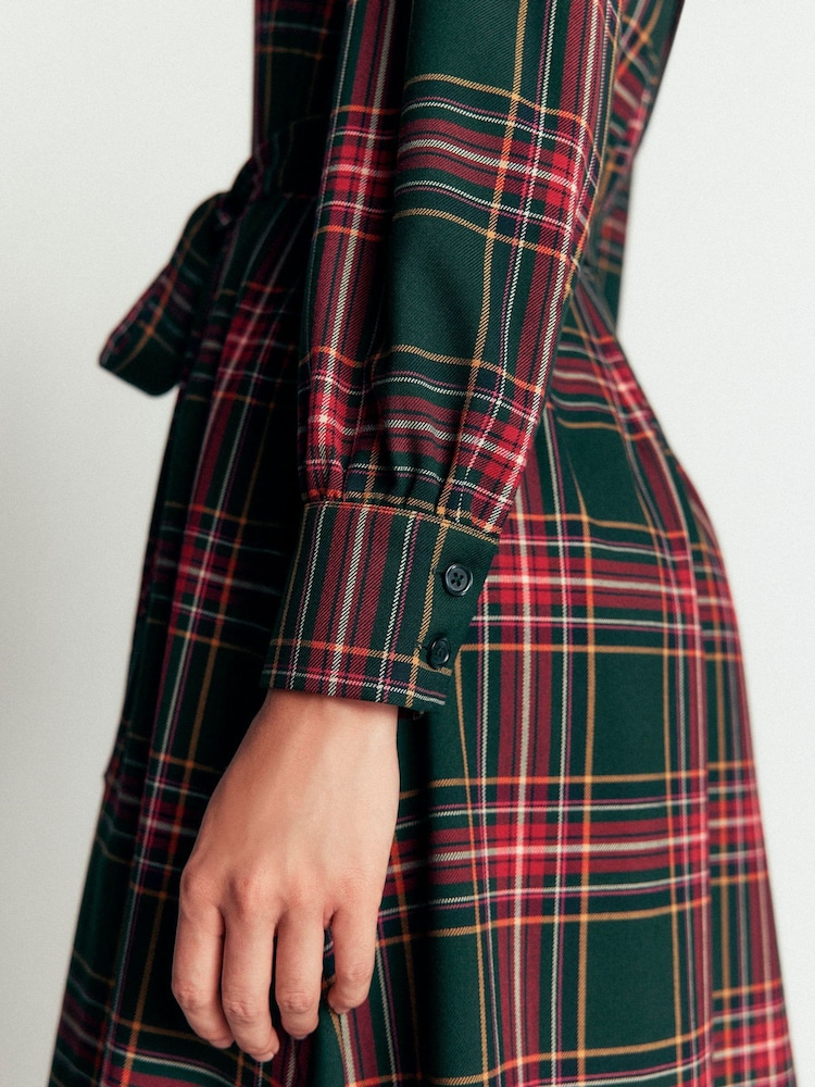 Boden Green Maeve Check Midi Shirt Dress - Image 2 of 5 Boden Green Maeve Check Midi Shirt Dress - Image 2 of 5