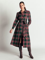 Boden Green Maeve Check Midi Shirt Dress - Image 4 of 5