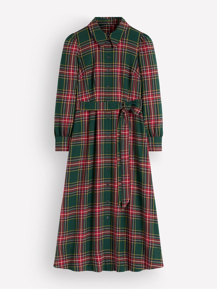 Boden Green Maeve Check Midi Shirt Dress - Image 5 of 5 Boden Green Maeve Check Midi Shirt Dress - Image 5 of 5