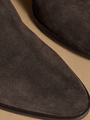 Russell & Bromley Brown Suede Moore Knee High Block Heel Boots - Image 11 of 14