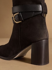 Russell & Bromley Brown Suede Moore Knee High Block Heel Boots - Image 13 of 14