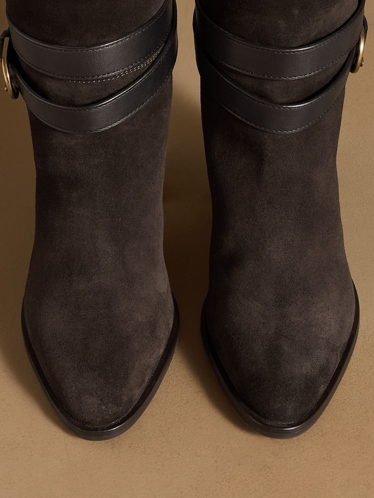 Russell & Bromley Brown Suede Moore Knee High Block Heel Boots - Image 14 of 14 Russell & Bromley Brown Suede Moore Knee High Block Heel Boots - Image 14 of 14