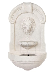 Premier Decorations Ltd Cream Garden Solar Powered Lion Head Water Feature - Image 2 of 4