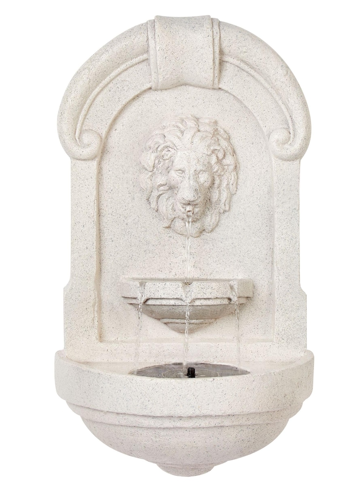 Premier Decorations Ltd Cream Garden Solar Powered Lion Head Water Feature - Image 2 of 4