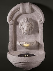 Premier Decorations Ltd Cream Garden Solar Powered Lion Head Water Feature - Image 3 of 4