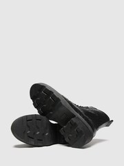 Schuh Black Arvid Croc Leather Lace-Up Boots - Image 4 of 4