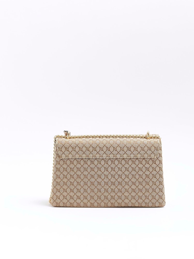 River Island Brown Monogram Chain Shoulder Bag - Image 2 of 6