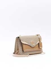 River Island Brown Monogram Chain Shoulder Bag - Image 3 of 6