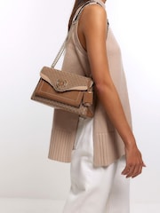 River Island Brown Monogram Chain Shoulder Bag - Image 4 of 6