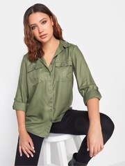 Long Tall Sally Green Utility Shirt - Image 1 of 4