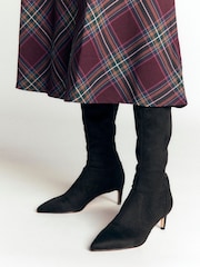 Boden Black Stretch Kitten Heel Boots - Image 1 of 4
