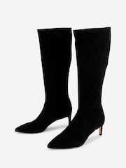 Boden Black Stretch Kitten Heel Boots - Image 2 of 4