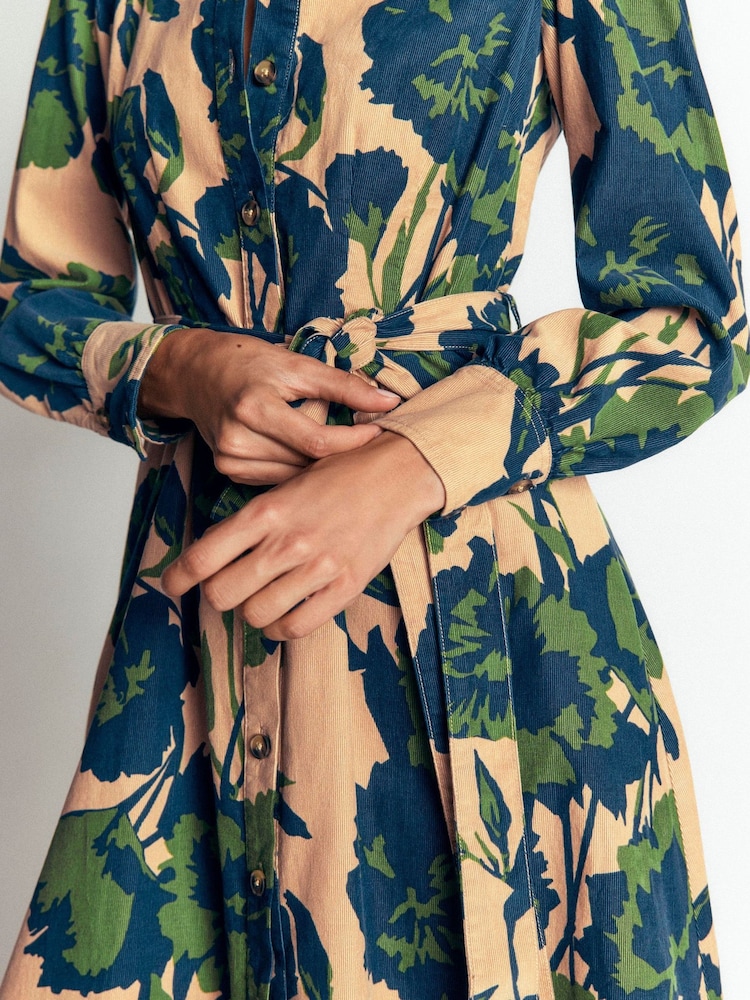 Boden Brown Maeve Cord Midi Shirt Dress - Image 2 of 5