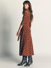 Boden Brown Tie Waist Ponte Dress - Image 3 of 6