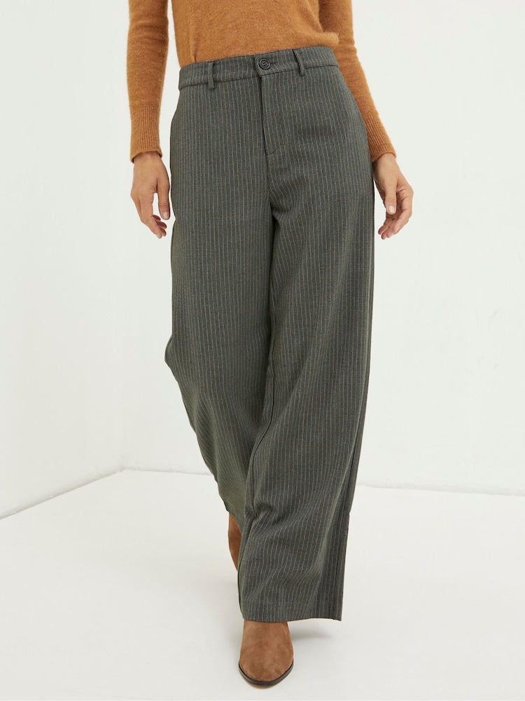FatFace Grey Presley Mini Check Trousers - Image 1 of 6