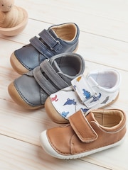 White Dino Print Wide Fit (G) Crawler Shoes - Image 2 of 4
