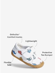 White Dino Print Wide Fit (G) Crawler Shoes - Image 3 of 4
