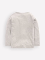 Gri - Boden Long-Sleeve Superstitch T-Shirt - Imaginea 2 din 3