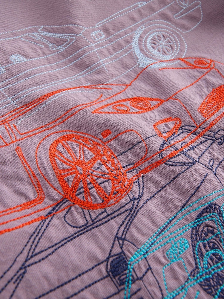 Boden Purple Linear Stitch T-Shirt - Image 3 of 3 Boden Purple Linear Stitch T-Shirt - Image 3 of 3