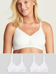 White Nursing Light Pad Non Wire Smoothing Bras 2 Pack - Image 1 of 3