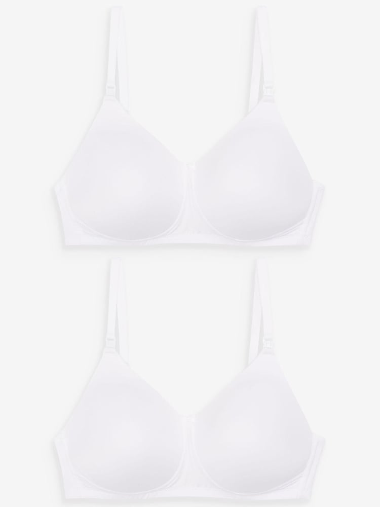 White Nursing Light Pad Non Wire Smoothing Bras 2 Pack - Image 2 of 3