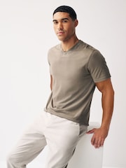 Brown Regular Fit Essential V-Neck T-Shirt - Image 1 of 7