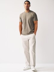 Brown Regular Fit Essential V-Neck T-Shirt - Image 2 of 7