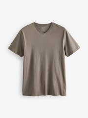 Brown Regular Fit Essential V-Neck T-Shirt - Image 5 of 7