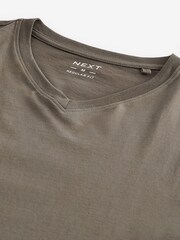 Brown Regular Fit Essential V-Neck T-Shirt - Image 6 of 7