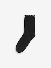Black Frill Top Cushion Sole Ankle Socks 4 Pack - Image 3 of 5