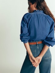 Asul na Denim - Boden Erica Frill Top - Larawan 3 ng 4