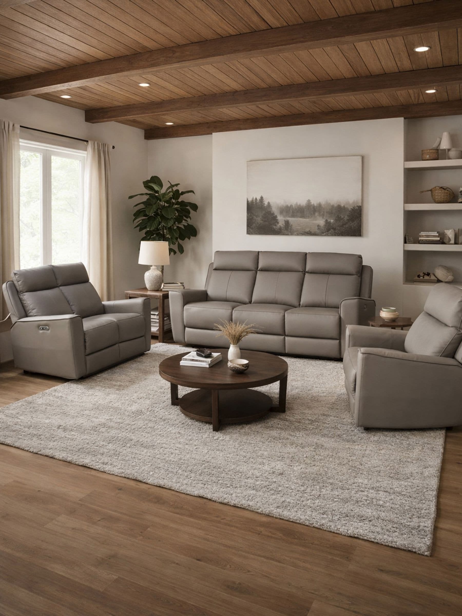 Aspire Elmhurst Elephant Leather 6 Seater Power Recliner Sofa Suite - Image 3
