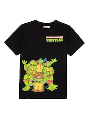 Vanilla Underground Grey/Black Boys Multi Teenage Mutant Ninja Turtles 100% Cotton T-Shirts 2 Pack - Image 4 of 5