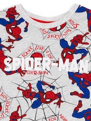 Vanilla Underground Grey Spiderman Vanilla Underground Boys Grey Licensing Short Pyjamas - Image 5 of 5
